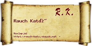 Rauch Kató névjegykártya